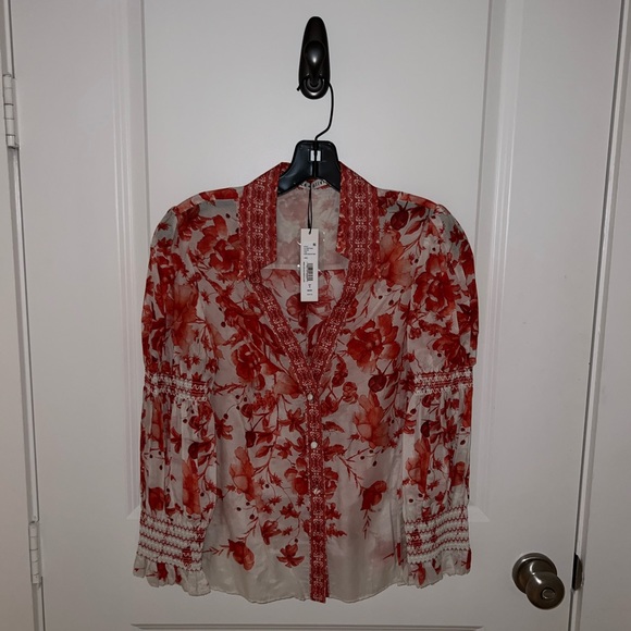 COSIMA FLORAL BUTTON DOWN BLOUSE - Picture 5 of 6